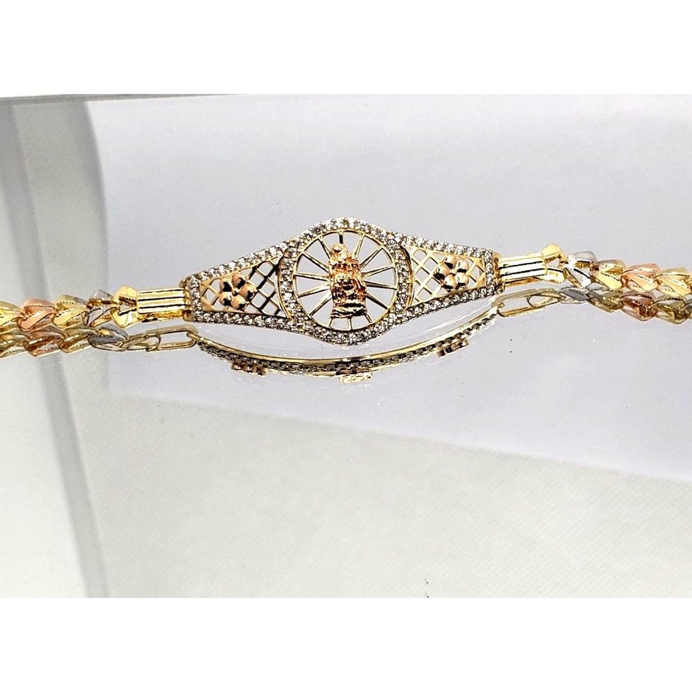 14k REAL GOLD women's Bracelets Guadalupe Circles or Rings pave